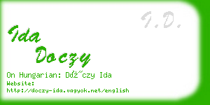 ida doczy business card