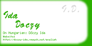 ida doczy business card